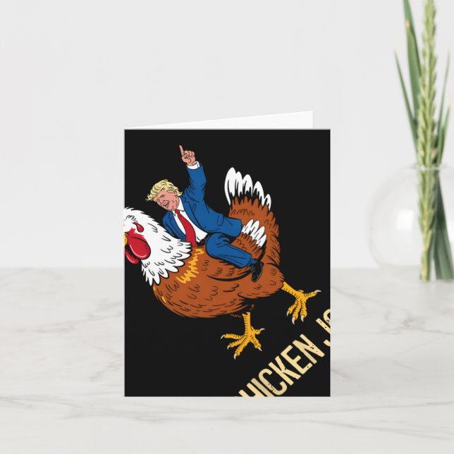 Chicken Jockey Trump Funny Meme 2 Kort (Framsida)