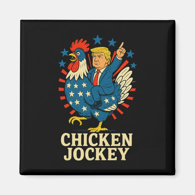 Chicken Jockey Trump Funny Meme 2 Magnet (Framsidan)