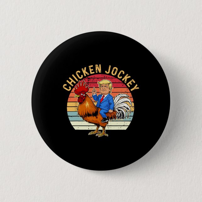 Chicken Jockey Trump Funny Meme 3 Knapp (Framsida)