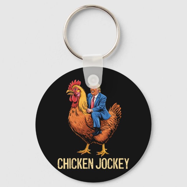 Chicken Jockey Trump Funny Meme 5 Nyckelring (Framsida)