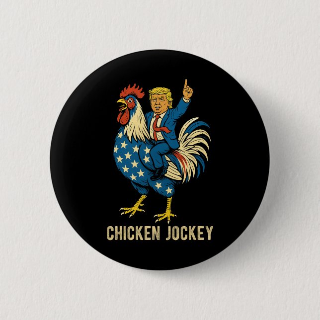 Chicken Jockey Trump Funny Meme 7 Knapp (Framsida)