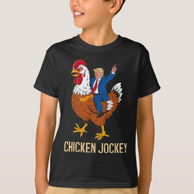 Chicken Jockey Trump Funny Meme 9 T Shirt (Framsida)