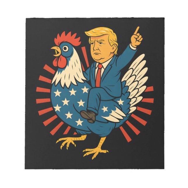 Chicken Jockey Trump Funny Meme Anteckningsblock (Framsida)