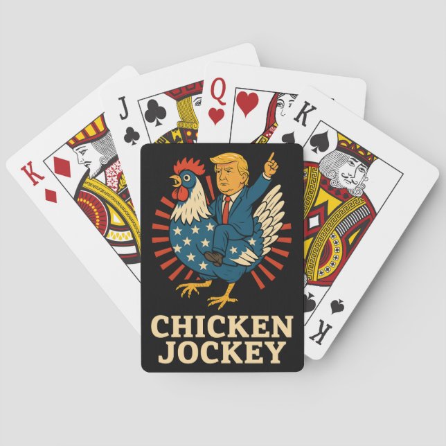 Chicken Jockey Trump Funny Meme Casinokort (Baksidan)