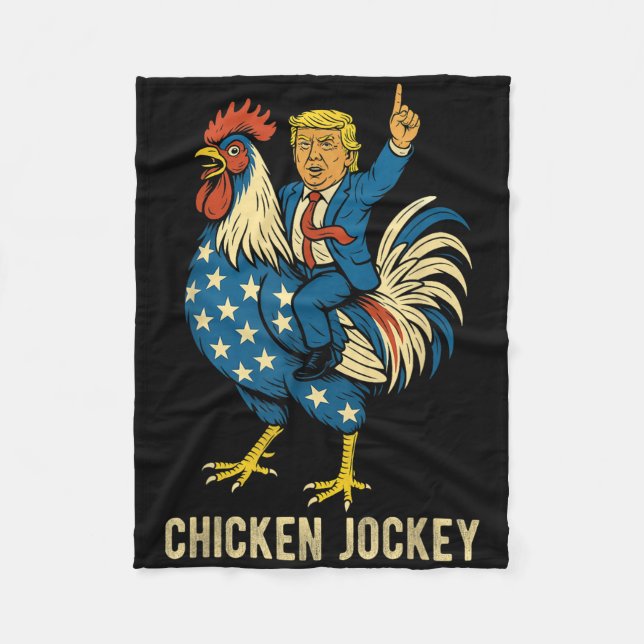 Chicken Jockey Trump Funny Meme Fleecefilt (Framsidan)