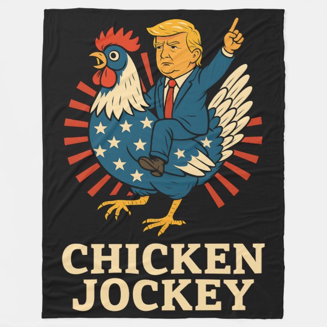 Chicken Jockey Trump Funny Meme Fleecefilt (Framsidan)