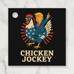 Chicken Jockey Trump Funny Meme Gåvor Etiketter