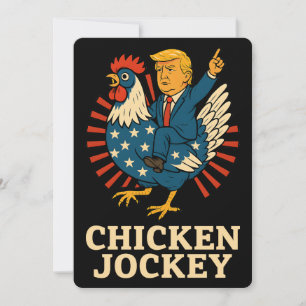 Chicken Jockey Trump Funny Meme Inbjudningar