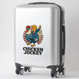 Chicken Jockey Trump Funny Meme Klistermärken