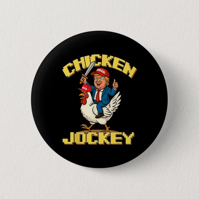 Chicken Jockey Trump Funny Meme Knapp (Framsida)