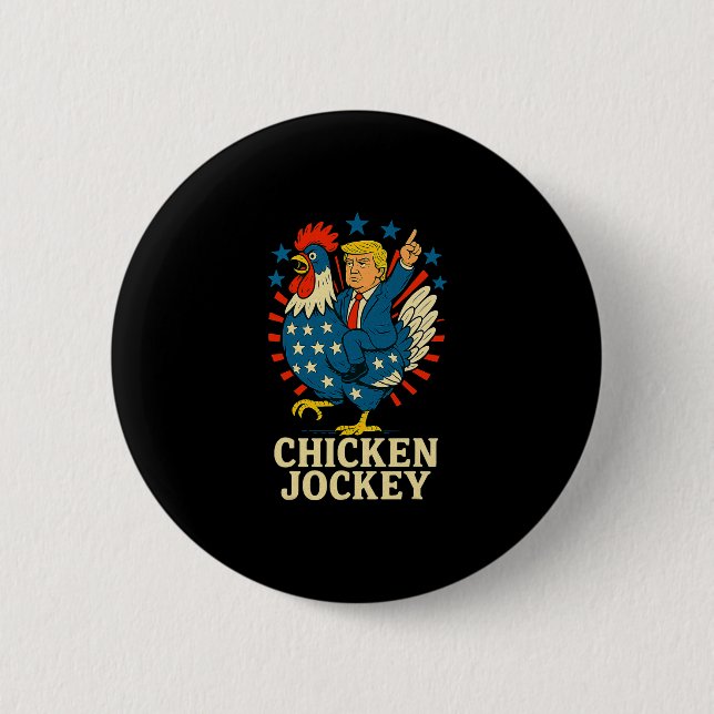 Chicken Jockey Trump Funny Meme  Knapp (Framsida)