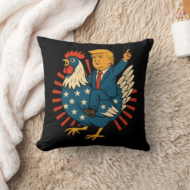 Chicken Jockey Trump Funny Meme Kudde (Filt)