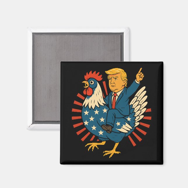 Chicken Jockey Trump Funny Meme Magnet (Front/Back)