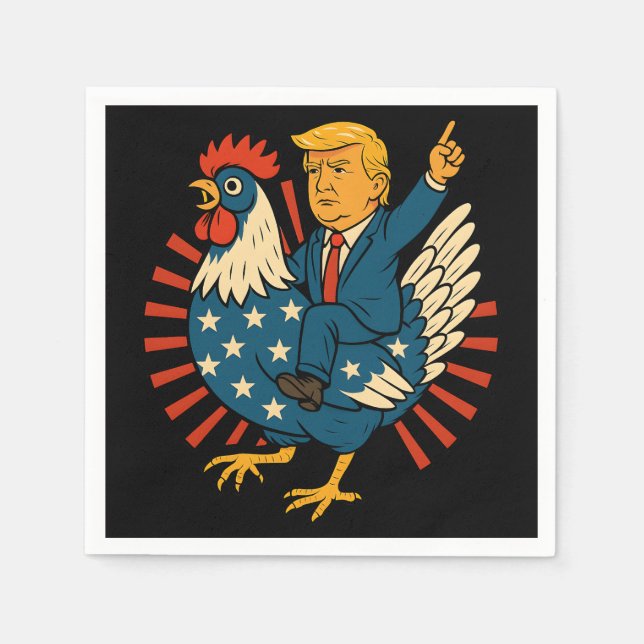 Chicken Jockey Trump Funny Meme Pappersservett (Framsidan)