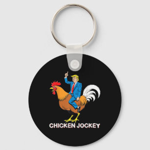 Chicken Jockey Trump Funny Meme Surreal Humor Tee Nyckelring