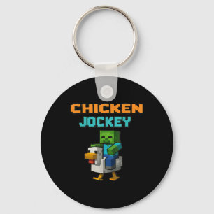Chicken Jockey Zombie Pixel Art Zombie Gamer Funny Nyckelring