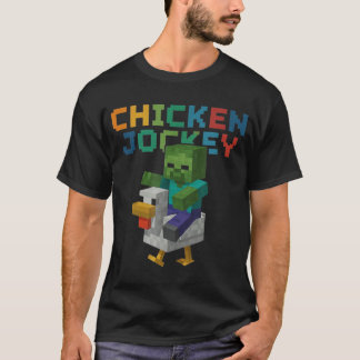 Chicken Jockey Zombie Pixel Funny T Shirt