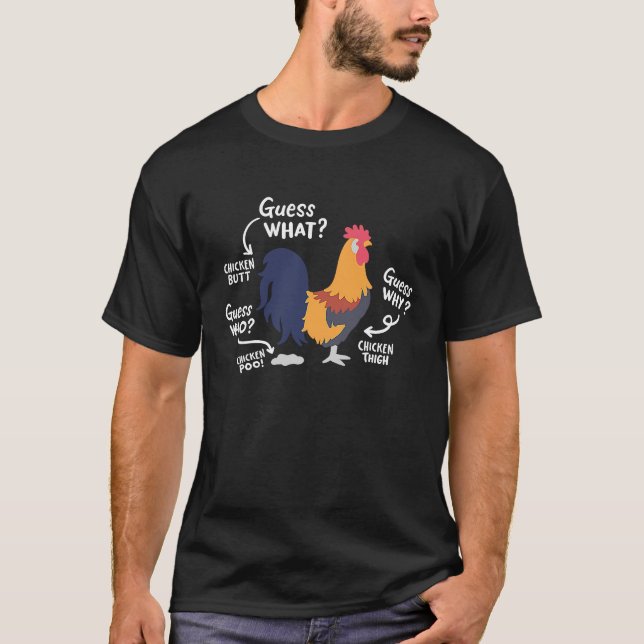 Chicken Joke Guess Why Farm T Shirt (Framsida)