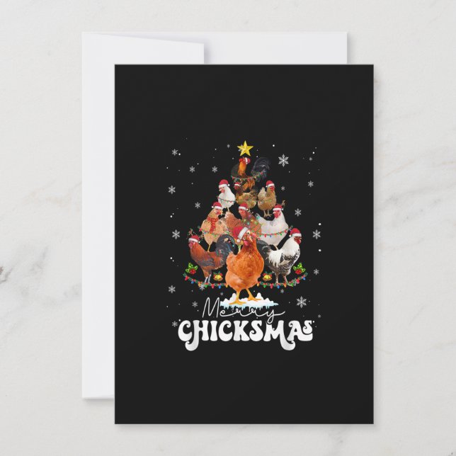 Chicken jul Merry Chickmas Jultomten Hat F Inbjudningar (Framsida)
