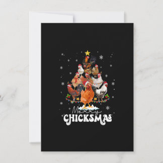 Chicken jul Merry Chickmas Jultomten Hat F Inbjudningar