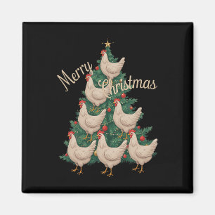 Chicken Julgran Funny Chickens Julafton Träd Magnet