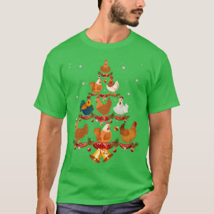 Chicken Julgran Funny Light Julafton Ornament D T Shirt
