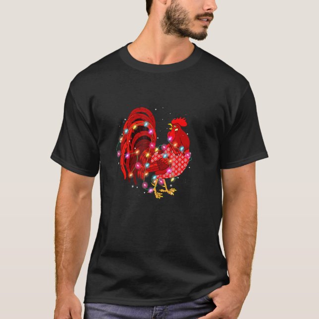 Chicken Julgran Light X-Mas Ornament Decor T Shirt (Framsida)
