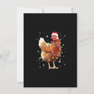 Chicken Julgran Ljus Santa Hat Funny Julafton Inbjudningar