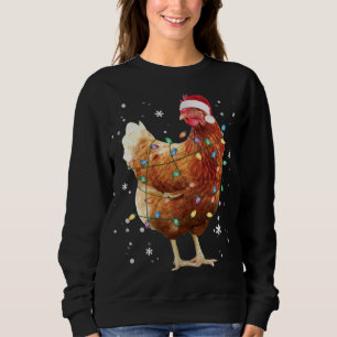 Chicken Julgran Ljus Santa Hat Funny Julafton T Shirt