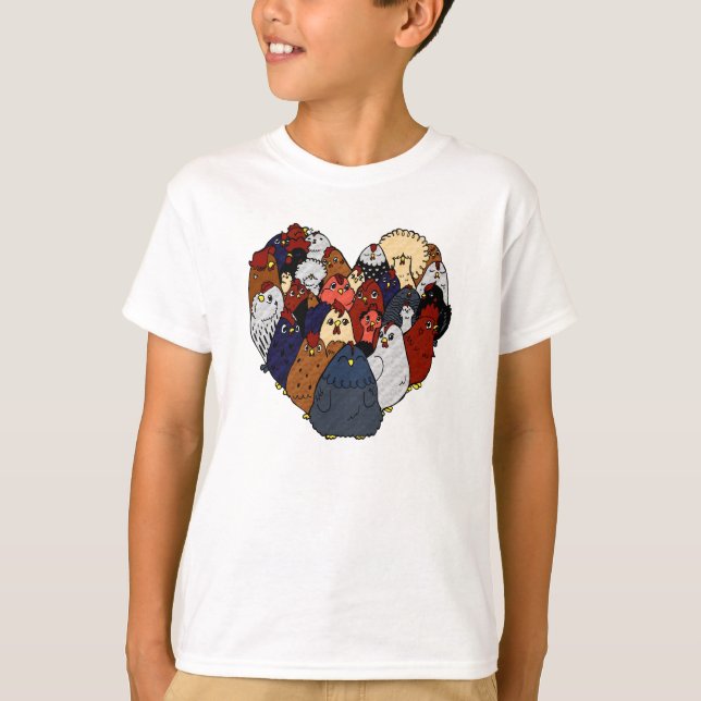 Chicken Kärlek Tee Shirt (Framsida)