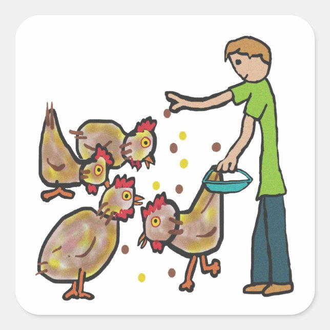 Chicken Keeping Fyrkantigt Klistermärke (Framsida)