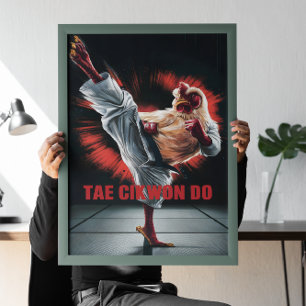Chicken Kicking Slående Bag Poster