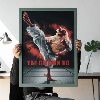 Chicken Kicking Slående Bag Poster