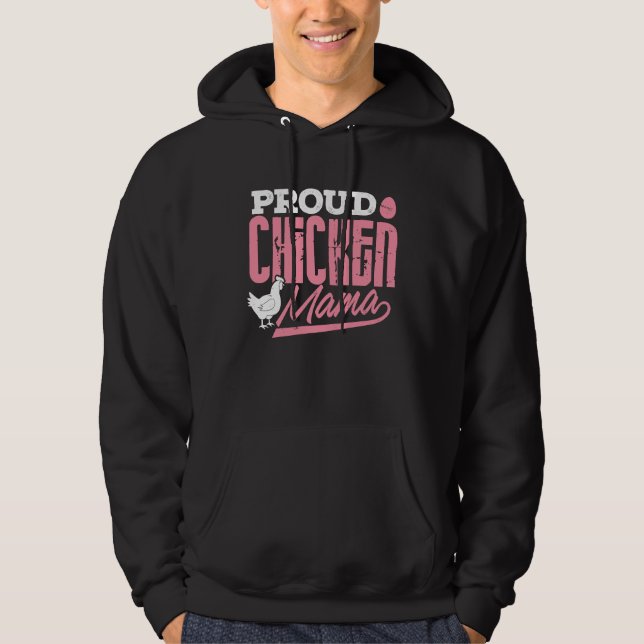 Chicken Lady  Proud Chicken Mama Farmer Women Girl Hoodie (Framsida)
