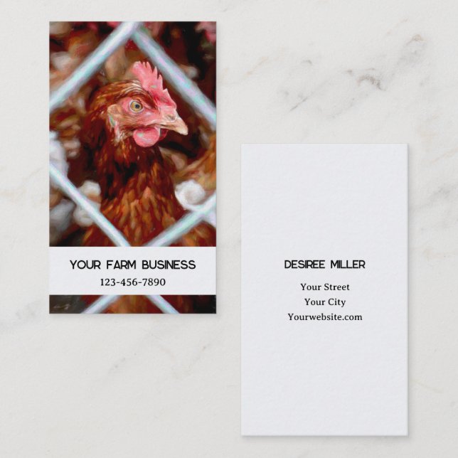 Chicken Land Farm Hen Visitkort (Fram/baksida)