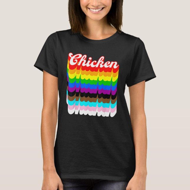 Chicken LGBTQ pride rainbow T Shirt (Framsida)
