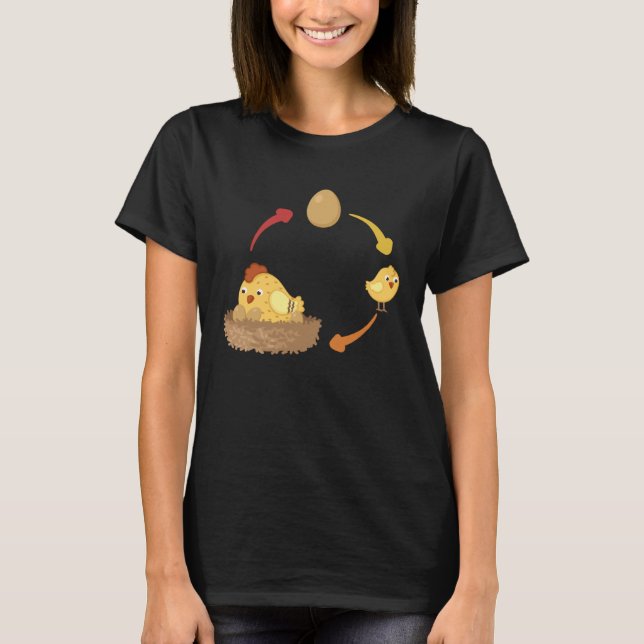 Chicken life cycle chick chicken chicken eggs chic t shirt (Framsida)