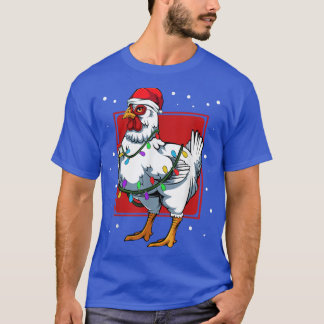 Chicken Ljus Roligt Santa Cute Celebrat Lycklig Ch T Shirt