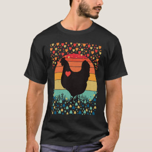 Chicken Love Farm Heart Alla hjärtans dag Retro Vi T Shirt
