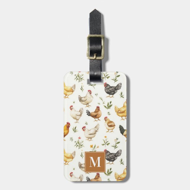 Chicken Luggage Tag Bagagebricka (Vertikal Framsida)