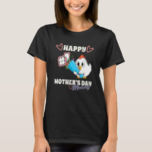 Chicken Lycklig första Mor S-dagen Mamma Baby Matc T Shirt