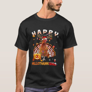 Chicken Lycklig Hallothanksmas Halloween T Shirt
