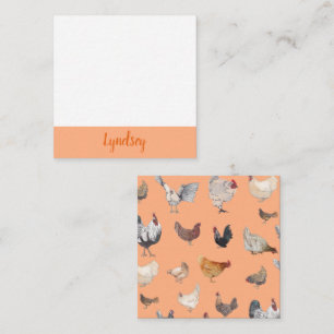 Chicken Lycklig Notecards Anteckningskort