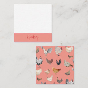 Chicken Lycklig Notecards Anteckningskort