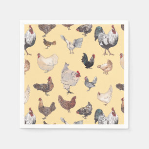 Chicken Lycklig Papper och Party Napkins Pappersservett