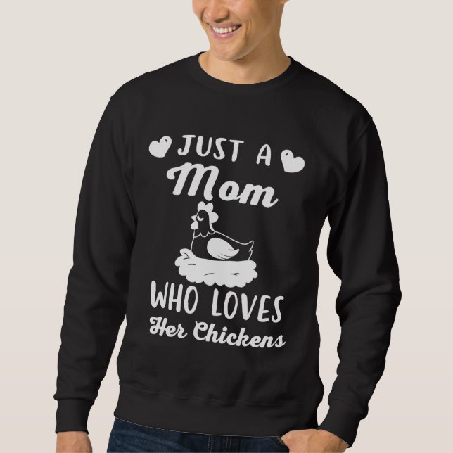 Chicken Mamma Cute Mammor Lång Ärmad Tröja (Framsida)