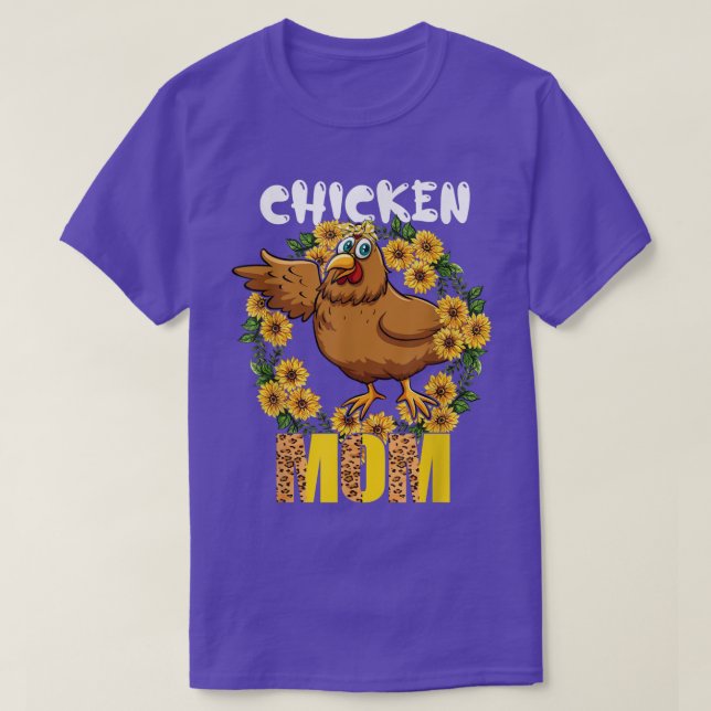 Chicken Mamma Cute Sunblommor Chicken Bow Tie Mor T Shirt (Design framsida)