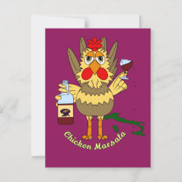 Chicken Marsala ~ Funny Chicken Vykort