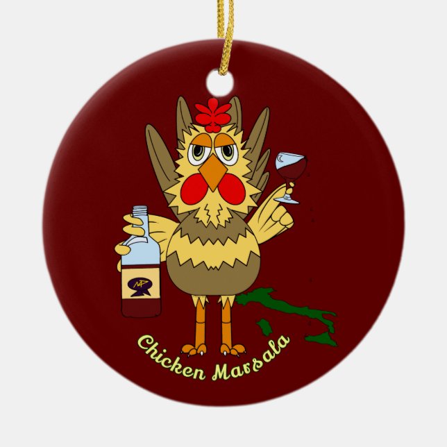 Chicken Marsala Julgransprydnad Keramik (Framsidan)