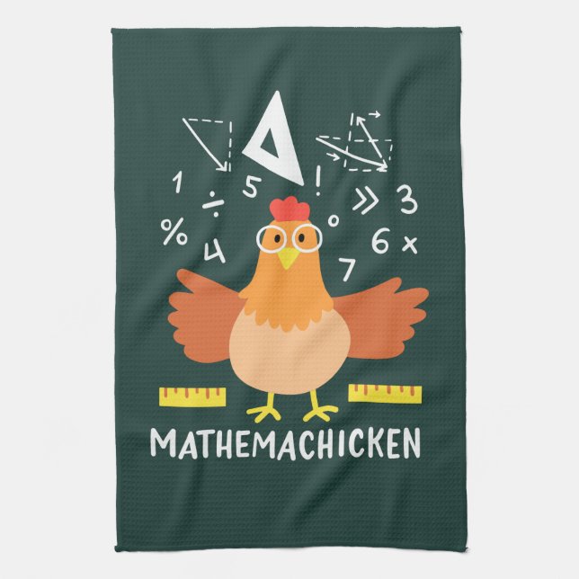 Chicken Math Gag Funny Mathemachicken Lacher Kökshandduk (Vertikal)